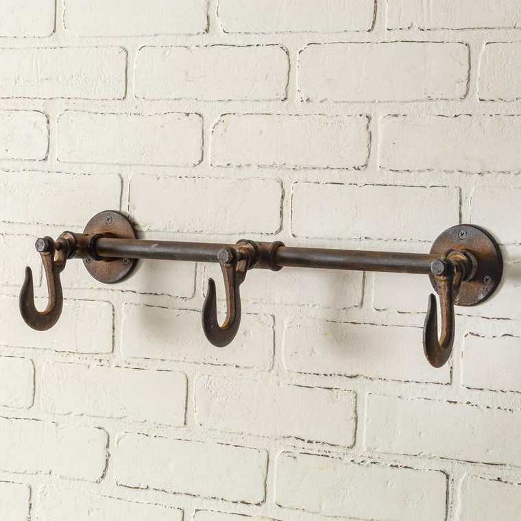 CTW Home Industrial Three Hook Wall Rack 420167