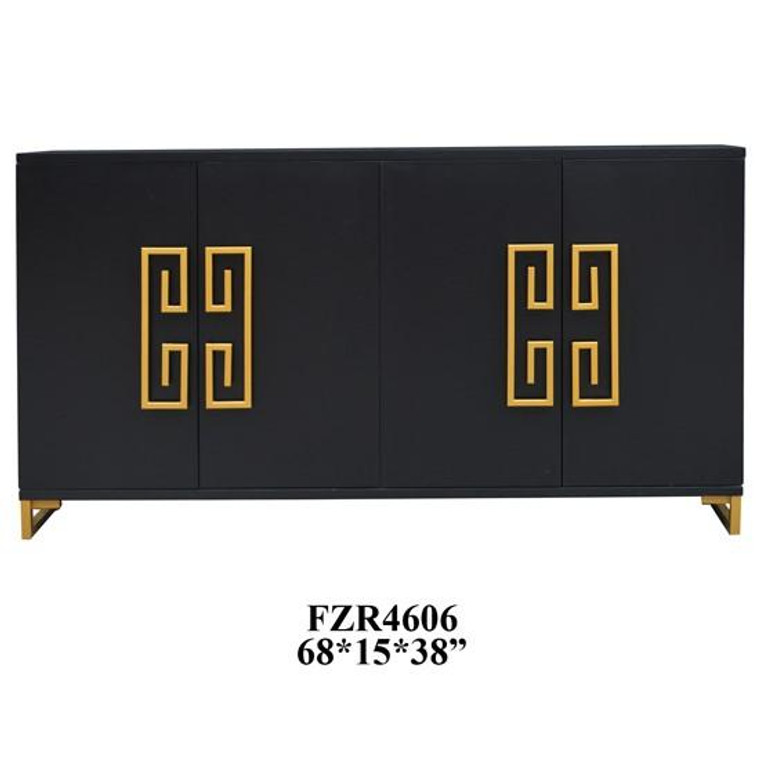 Corinthian Black And Gold Key 4 Door Sideboard CVFZR4606
