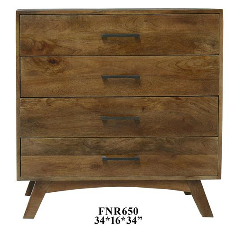 Bengal Manor Mango Wood 4 Drawer Chest Dovetail Case Heritage Finish CVFNR650