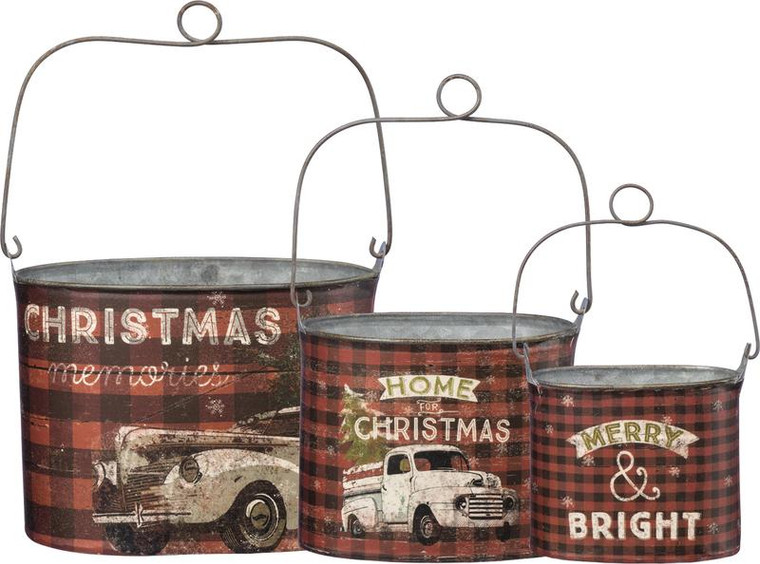 Bucket Set - Christmas - Set Of 2 (Pack Of 2) 32870 By Primitives By Kathy