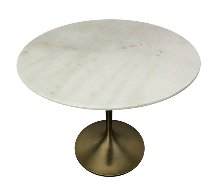 VIG Furniture VGGMM-DT-1089 Modrest Collins - Glam White Marble & Gold Dining Table