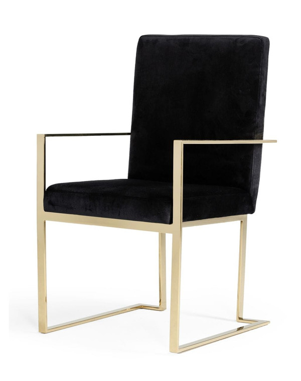 VIG Furniture VGVCB8866A Modrest Fowler - Modern Black Velvet Dining Chair