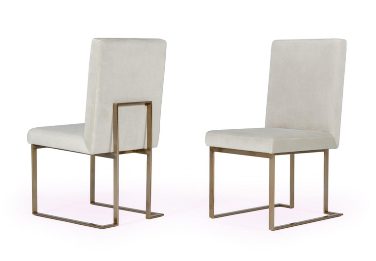VIG Furniture VGVCB8866-GRY Modrest Fowler - Modern Grey Velvet Dining Chair Set Of 2
