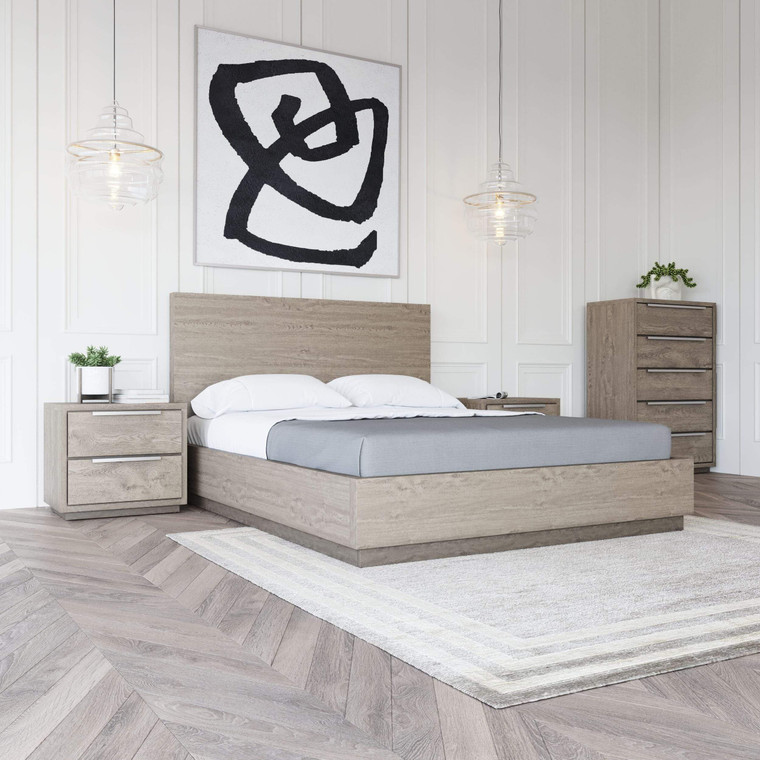 VIG Furniture VGLBHAMI-KB207-01 Modrest Samson - Contemporary Grey And Silver Bed