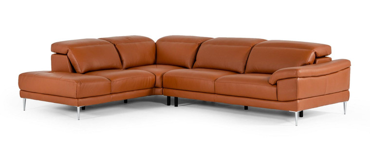 VIG Furniture VGDDNEW-YORK Accenti Italiani New York - Modern Cognac Leather Sectional Sofa