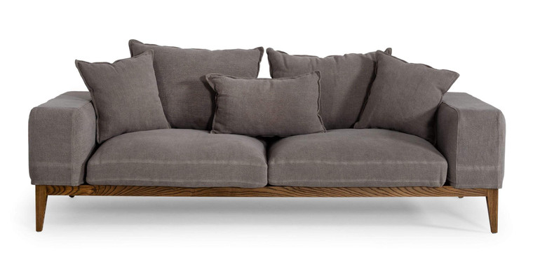 VIG Furniture VGUIMY694 Divani Casa Corina - Modern Grey Fabric Sofa