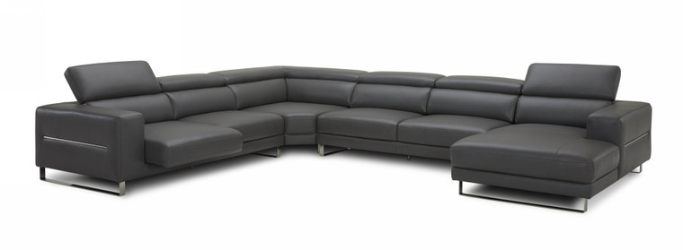 VIG Furniture VGKKKF1066-L2925 Divani Casa Hawkey - Contemporary Grey Full Leather Sectional