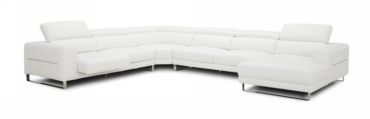 VIG Furniture VGKKKF1066-L2927 Divani Casa Hawkey - Contemporary White Full Leather Sectional