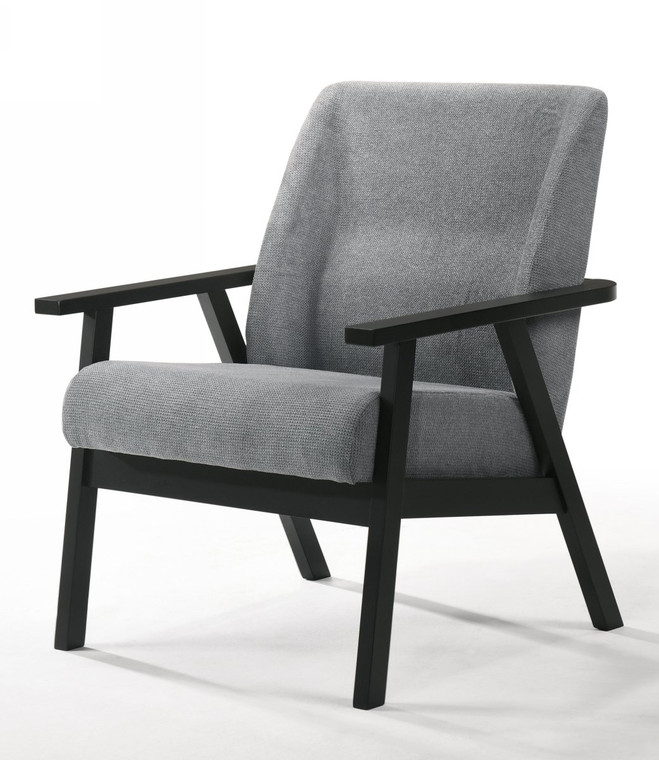 VIG Furniture VGMAMI-972-CHR Modrest Borden - Modern Black And Grey Fabric Accent Chair