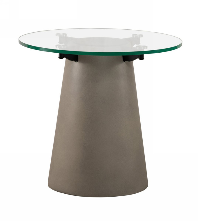 VIG Furniture VGLBVIG-LT56 Nova Domus Essex - Contemporary Concrete, Metal And Glass End Table