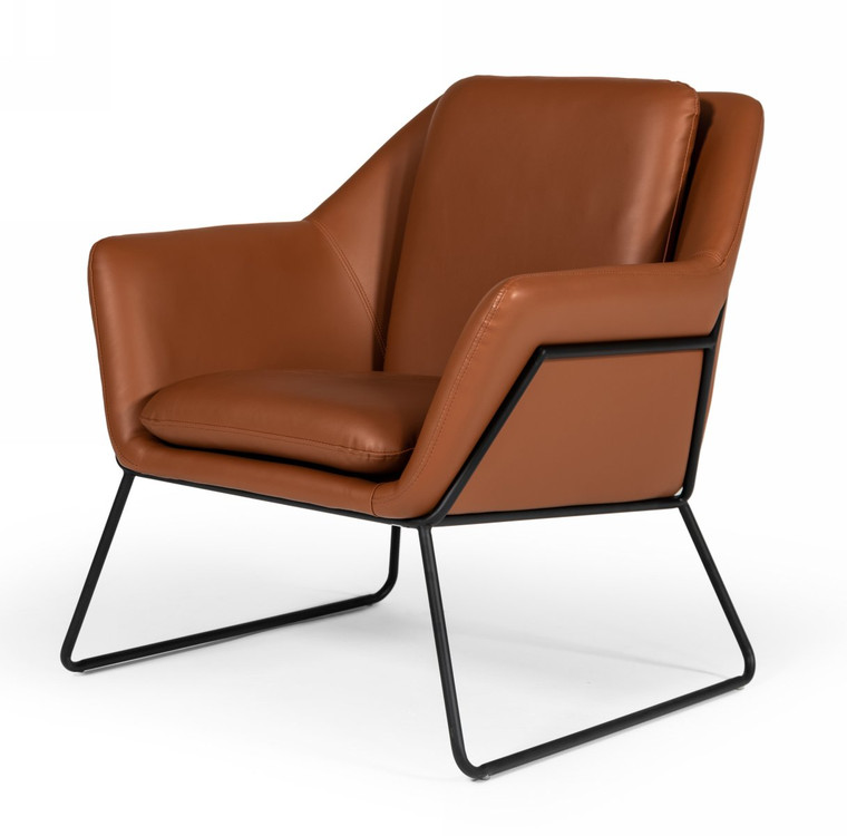 VIG Furniture VGBNEC-090-BRN Modrest Jennifer - Industrial Brown Eco-Leather Accent Chair