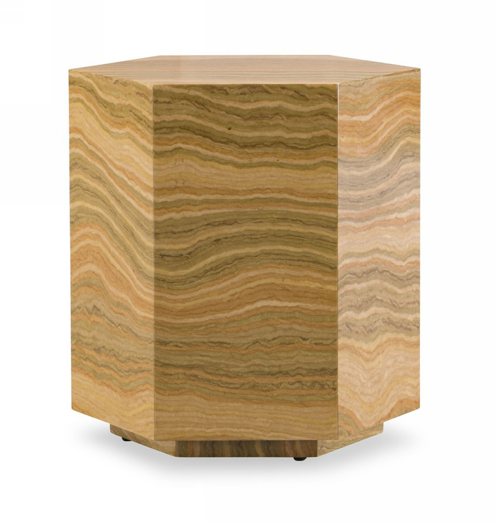 VIG Furniture VGODLZ-185E-H Modrest Lacuna - Glam Amber And Gold Marble End Table