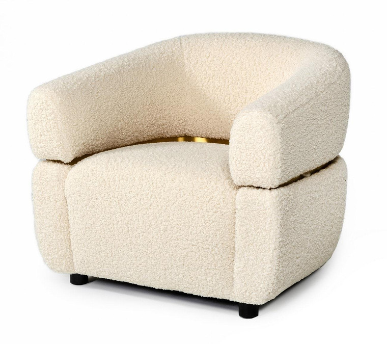 VIG Furniture VGODZW-992 Divani Casa Gannet - Glam Beige Fabric Chair