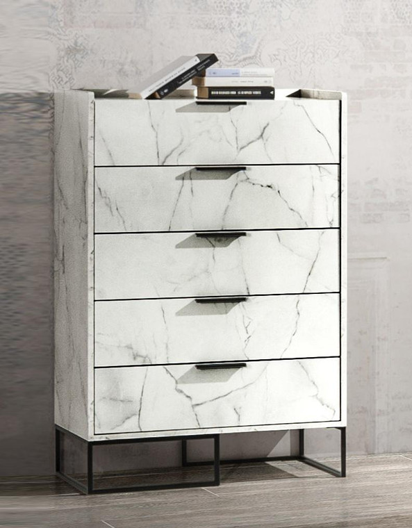 VIG Furniture VGACMARBELLA-CHEST Nova Domus Marbella - Italian Modern White Marble Chest