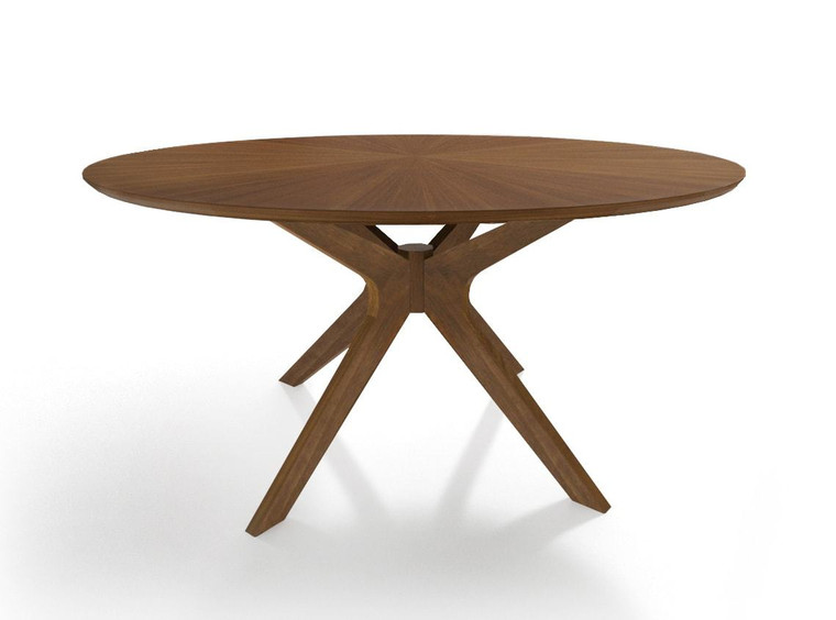 VIG Furniture VGMAMIT-5276-2 Modrest Prospect - Modern Round Walnut Dining Table