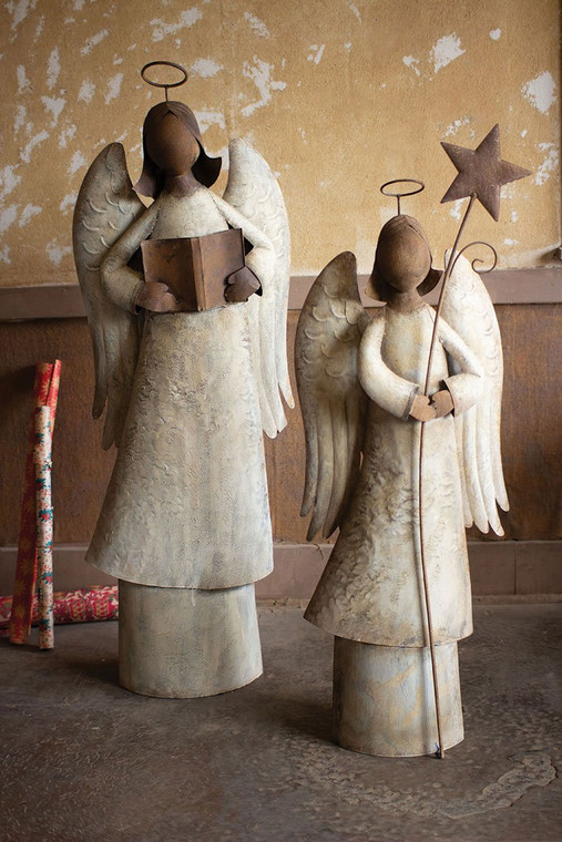 Set Of Two Singing Christmas Angels CHE1370 By Kalalou
