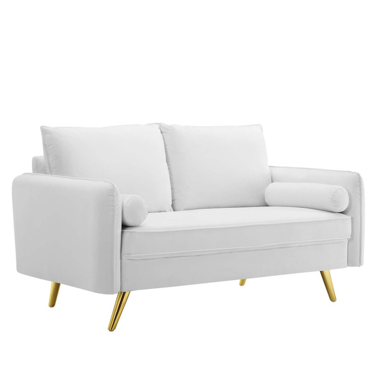 Modway EEI-3989-WHI Revive Performance Velvet Loveseat