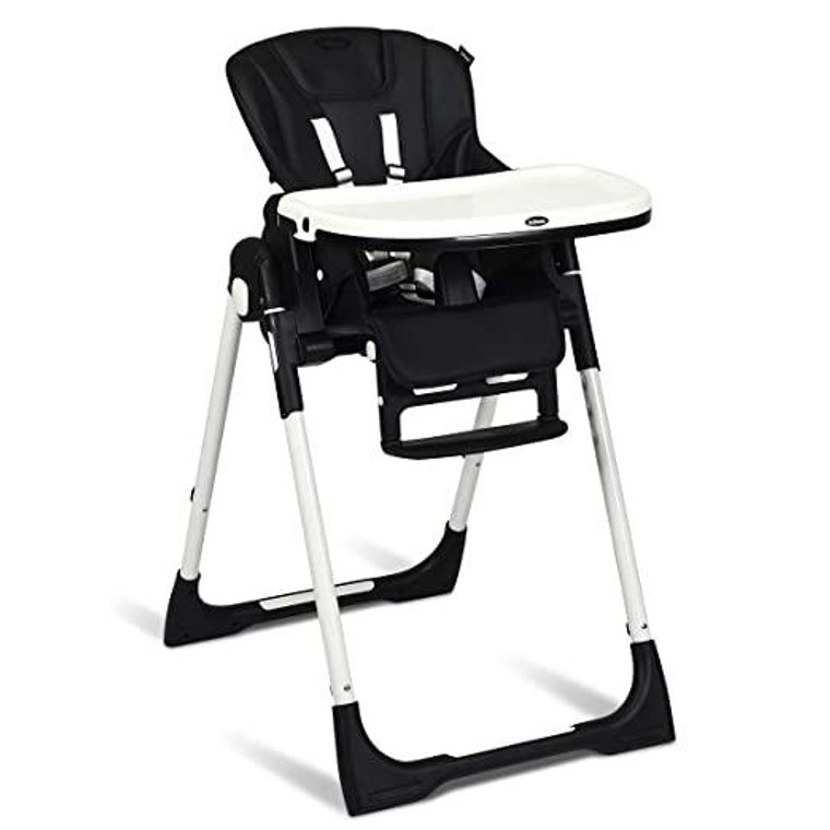 Foldable High Chair With Multiple Adjustable Backrest-Black BB5250BK