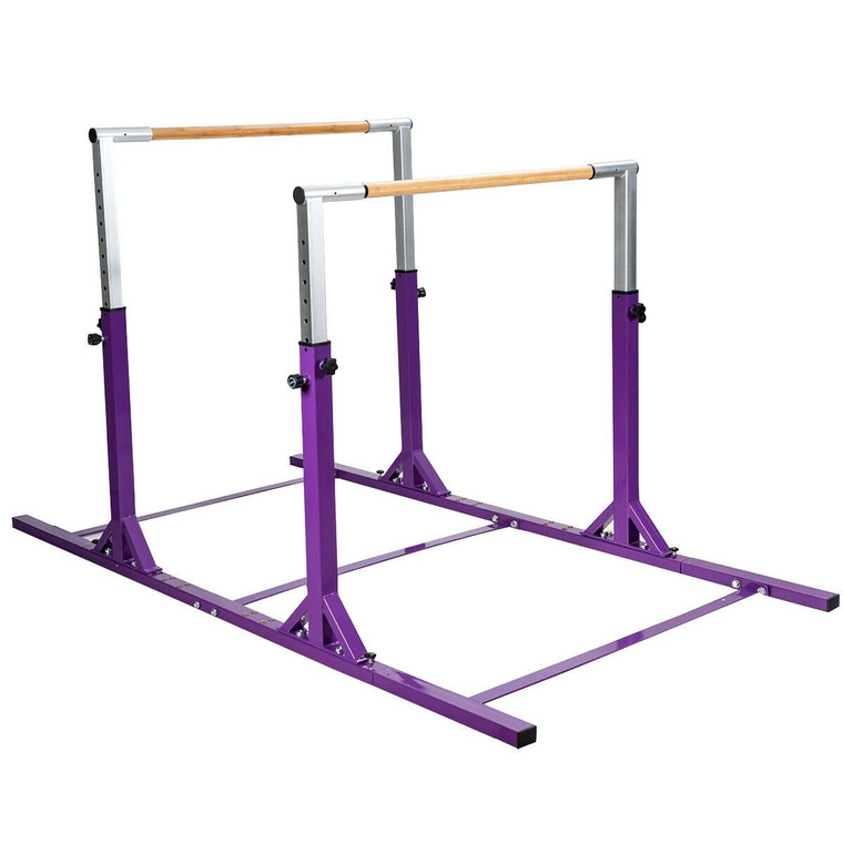 Kids Double Horizontal Bars Gymnastic Training Parallel Bars Adjustable-Purple SP36978PU+