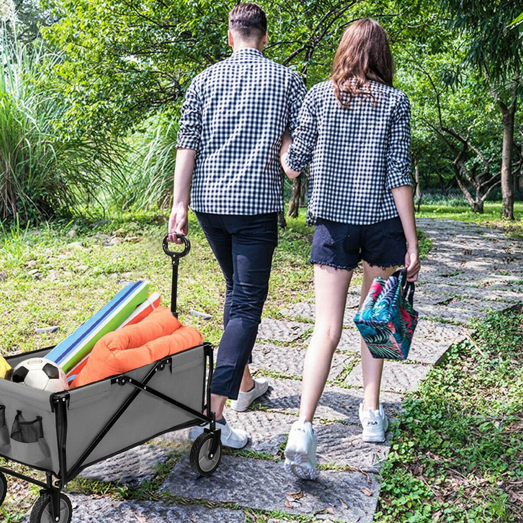 Collapsible Outdoor Utility Wagon Folding Garden Tool Cart TL35201GR