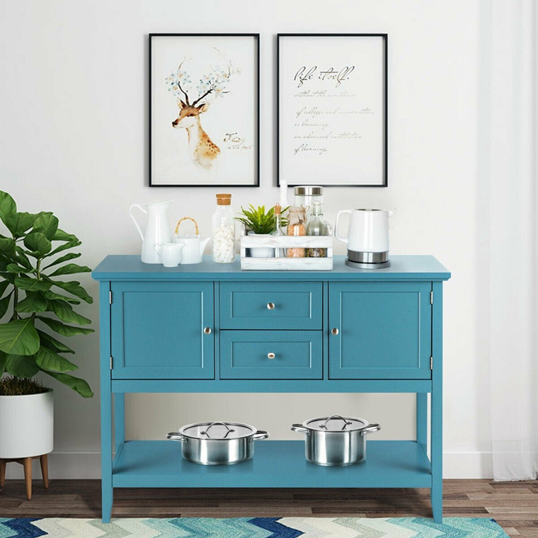 Wooden Sideboard Buffet Console Table-Blue HW64005BL
