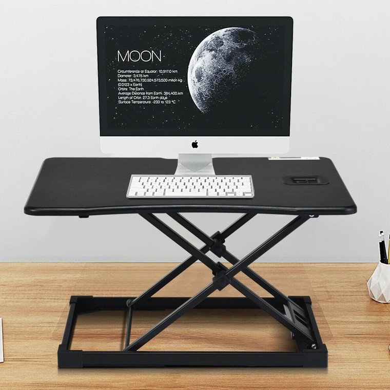 Height Adjustable Standing Computer Desk-Black HW64166BK