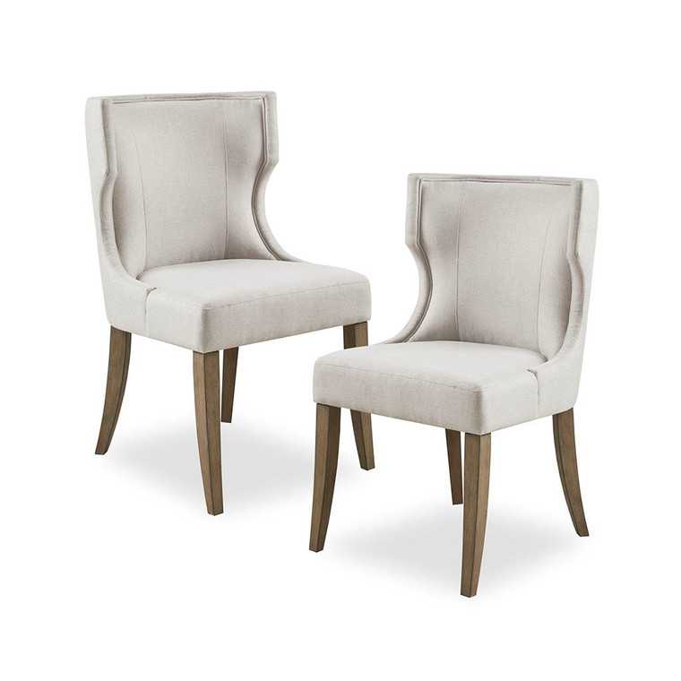 Madison Park Carson Carson Wood Frame (Non-Teak) Upholstered Dining Chair- Light Grey MP108-0987 By Olliix