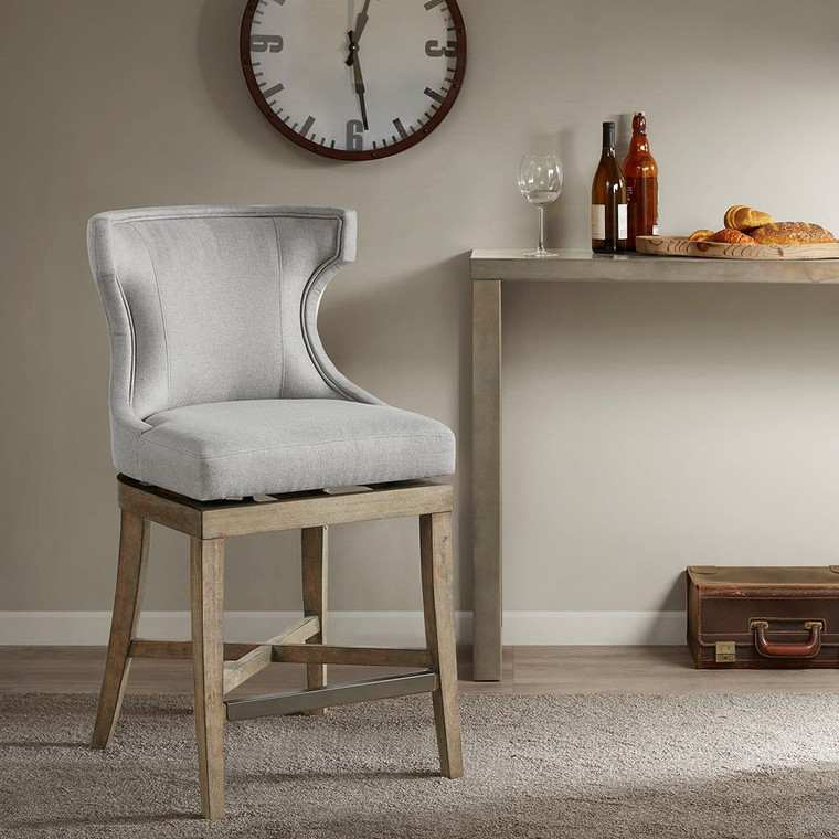 Madison Park Carson Carson Counter Stool With Swivel Seat- Light Grey MP104-0986 By Olliix
