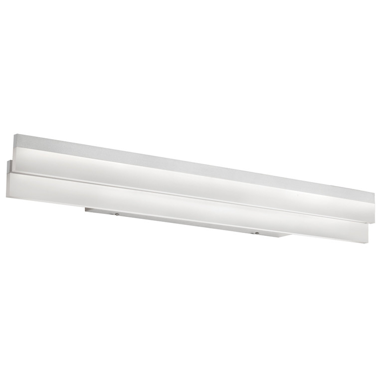 Dainolite Flat Led Vanity Fixture, Silver/Polished Chrome, Frosted White Diffuser KEP-36FW-SV