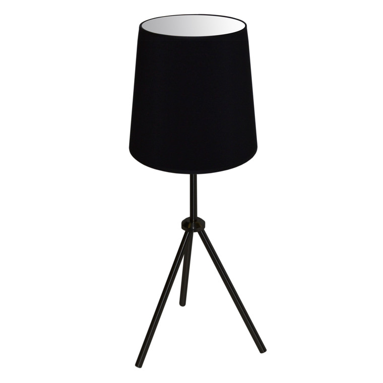 Dainolite 1 Light 3 Leg Drum Table Fixture W/Black Shade OD3T-S-797-MB