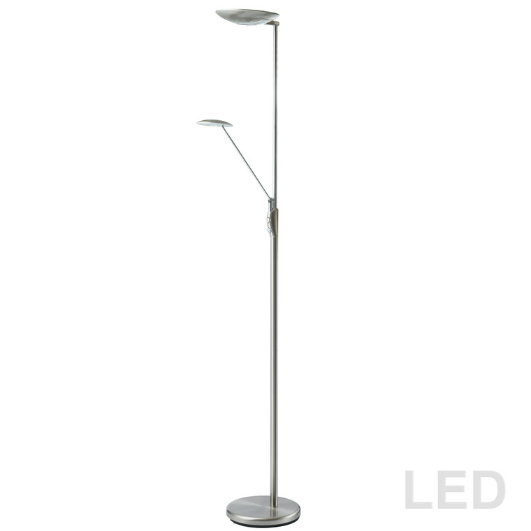 Dainolite Mother & Son Led Floor Lamp, Satin Chrome Finish 170LEDF-SC