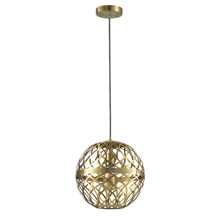 Dainolite 1 Light Incandescent Pendant Aged Brass Finish 121P-AGB