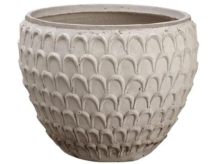 12.5"H X 16"D Aged Fiber Cement Planter Beige ACE574-BE