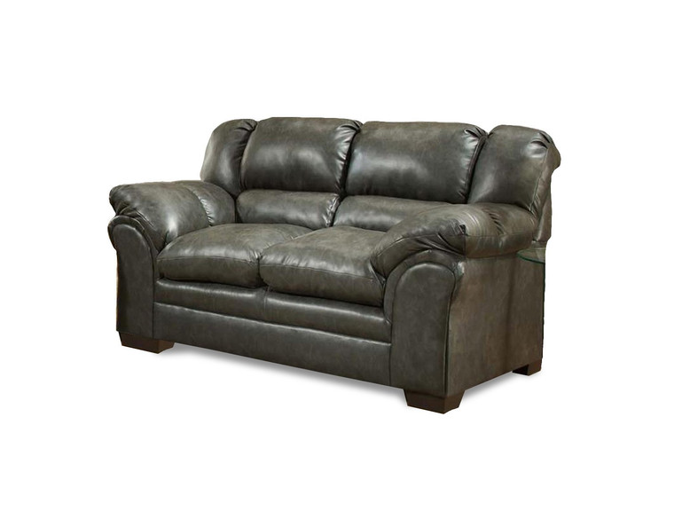 Homeroots 75" X 39" X 39" Stallion Charcoal 100% Pu (Polyurethane) Loveseat 356025