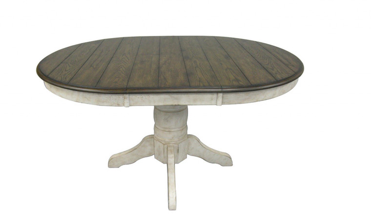Homeroots 42" X 57" X 30" Vintage States Hardwood Pedestal Dining Table 356235