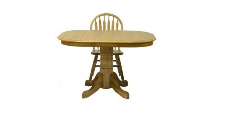 Homeroots 36" X 48" X 30" Harvest Oak Hardwood High Pedestal Table 356249