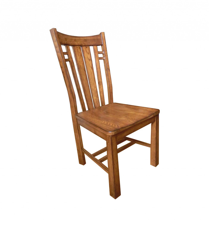 Homeroots 22" X 17" X 39" Burnished Walnut Hardwood Side Chair 356140