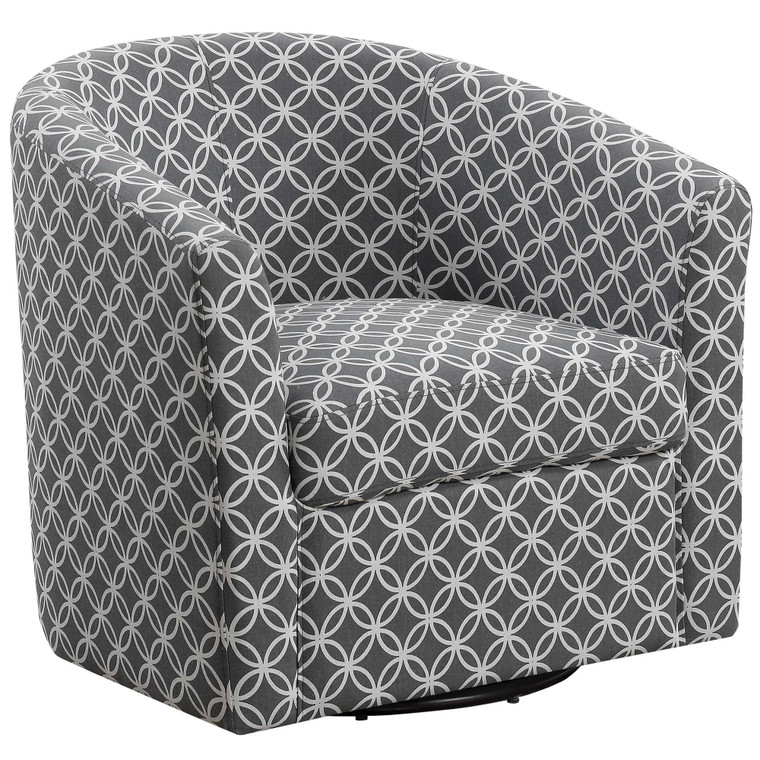 Homeroots 28" X 30.25" X 29.5" Grey, Circular Fabric, Swivel - Accent Chair 355783