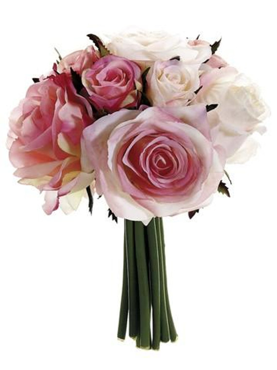 9" Confetti Rose Bouquet Two Tone Pink 6 Pieces FBQ749-PK/TT