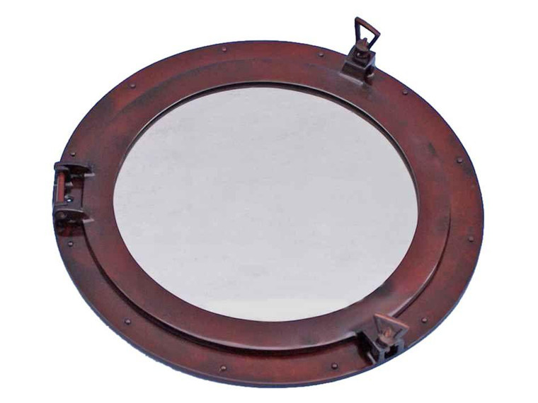 Antique Copper Decorative Ship Porthole Mirror 24" MC-1967-24-AC