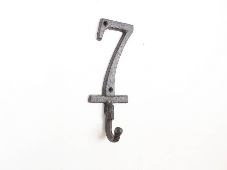 Cast Iron Number 7 Wall Hook 6" K-9055-7-Cast-Iron