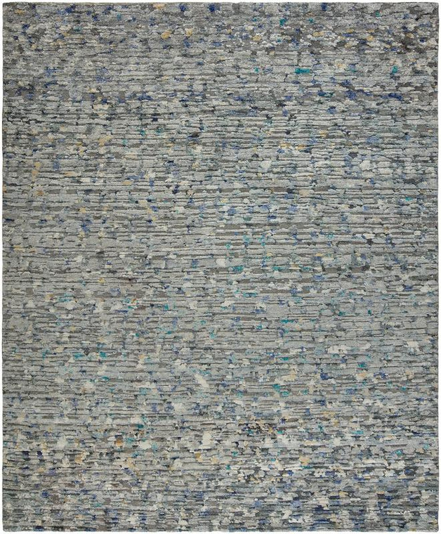 Harounian Intrigue In-110 Grey - Blue 9'X 12' Hand Knotted Silk & Wool Rug 2000346