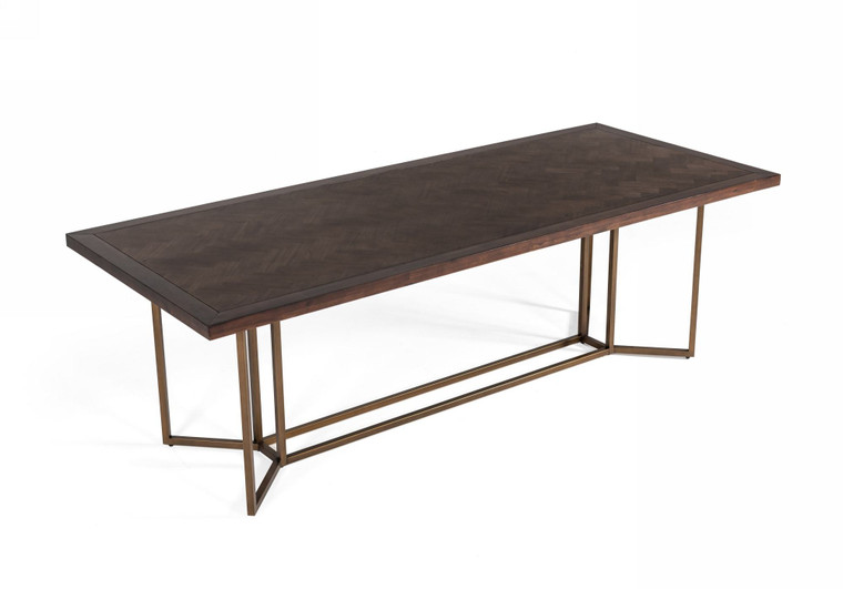 VIG Furniture VGNX19183 Modrest Nathan - Modern Acacia & Brass Dining Table