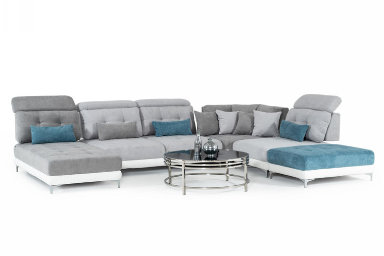 VIG Furniture VGFTJIVE-ABCDE David Ferrari Jive - Italian Modern Medium Grey Fabric Configurable Sectional Sofa