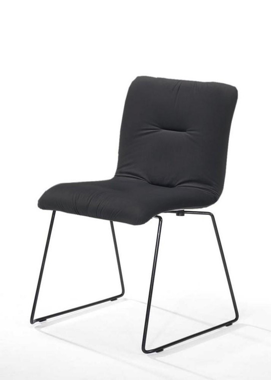 VIG Furniture VGMAMI-913-DK-GRAY Modrest Yannis - Modern Dark Grey Fabric Dining Chair (Set Of 2)