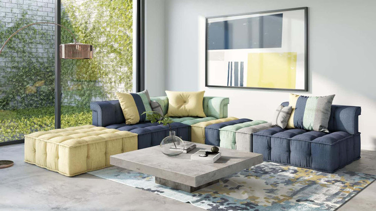 VIG Furniture VGKN8450-2 Divani Casa Dubai - The Second- Modern Modular Fabric Sectional Sofa