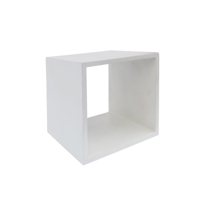 VIG Furniture VGLBCUBE-SQ40-C02 Modrest Diaz Modern White Concrete End Table