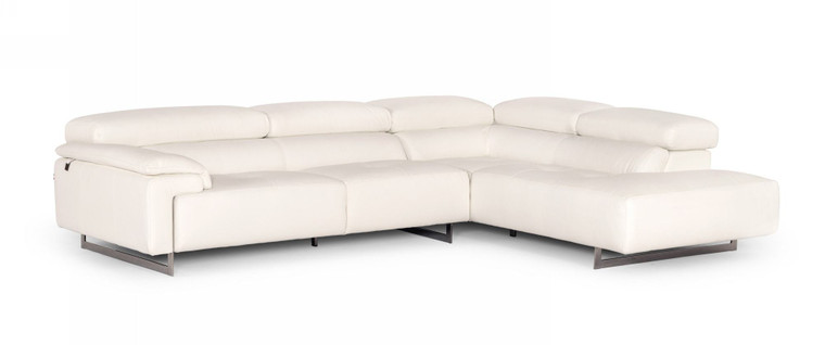VIG Furniture VGNTWISH-WHT Estro Salotti Wish Modern White Leather Sectional Sofa