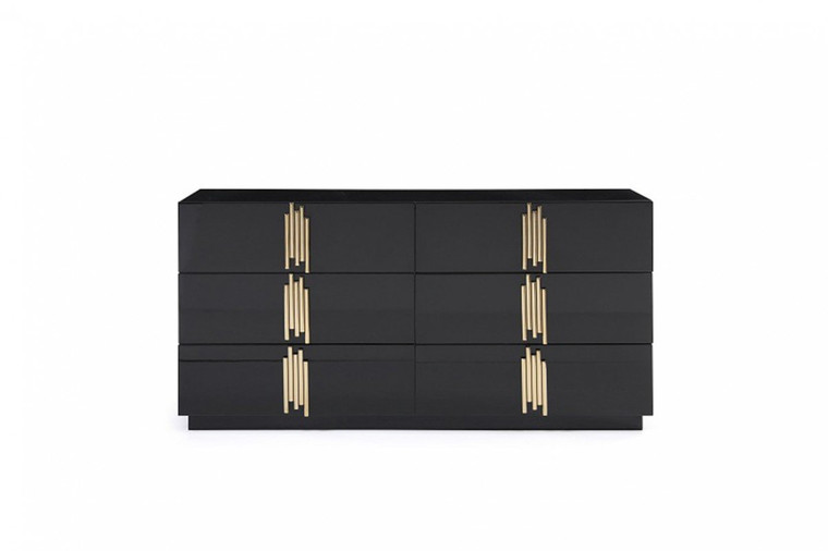 VIG Furniture VGVCJ815-D Modrest Token Modern Black & Gold Dresser