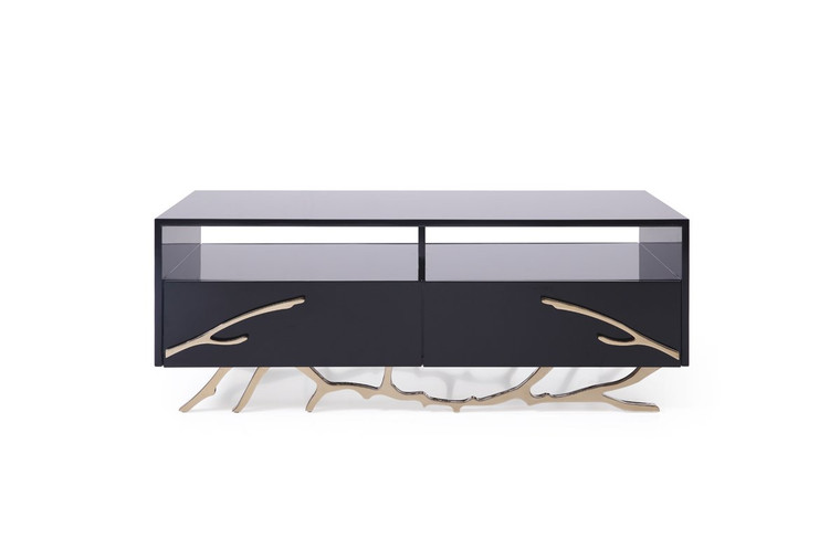 VIG Furniture VGVCCT8111-BLK Modrest Legend Modern Black & Gold Coffee Table